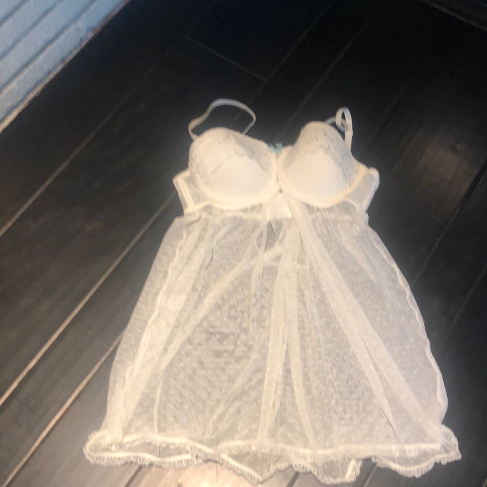 White lace teddy- great condition - padded bra